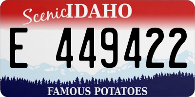 ID license plate E449422