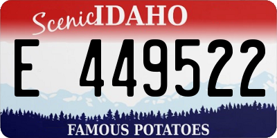 ID license plate E449522