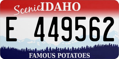 ID license plate E449562