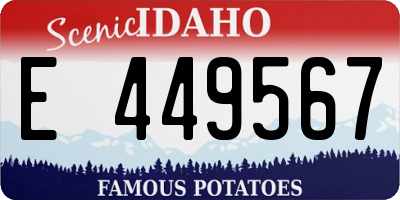 ID license plate E449567