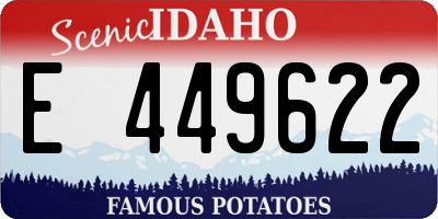 ID license plate E449622