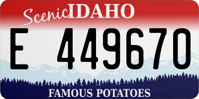 ID license plate E449670