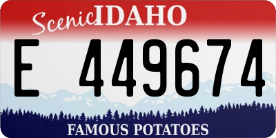 ID license plate E449674
