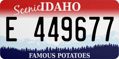 ID license plate E449677