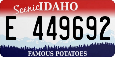 ID license plate E449692
