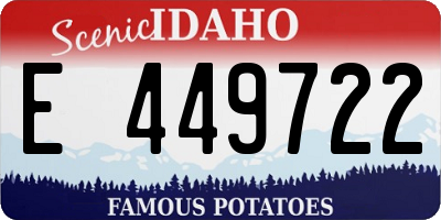ID license plate E449722