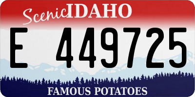 ID license plate E449725