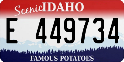 ID license plate E449734