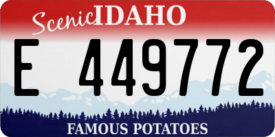 ID license plate E449772
