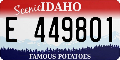 ID license plate E449801