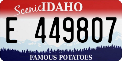 ID license plate E449807