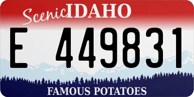 ID license plate E449831