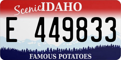 ID license plate E449833
