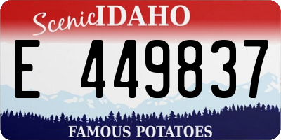 ID license plate E449837