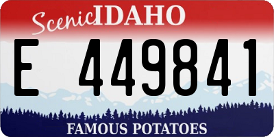ID license plate E449841
