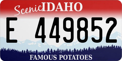 ID license plate E449852