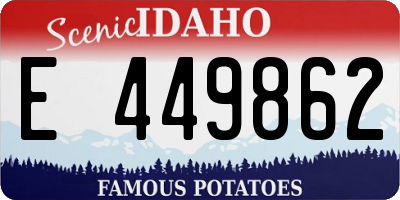 ID license plate E449862