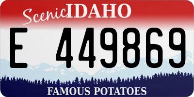 ID license plate E449869