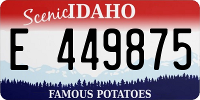 ID license plate E449875
