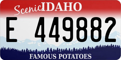 ID license plate E449882
