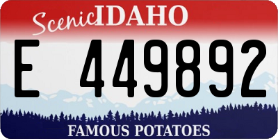 ID license plate E449892