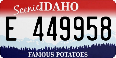 ID license plate E449958