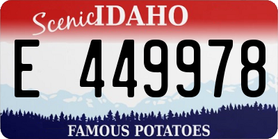 ID license plate E449978