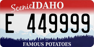 ID license plate E449999