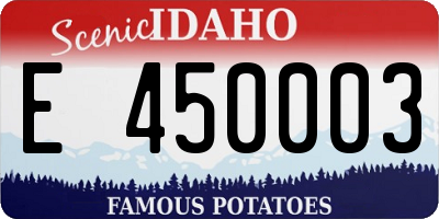 ID license plate E450003