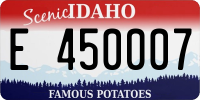ID license plate E450007