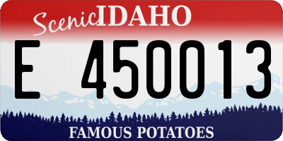 ID license plate E450013