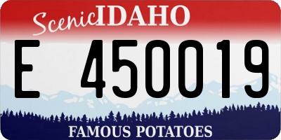 ID license plate E450019