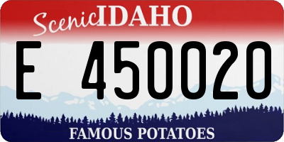 ID license plate E450020