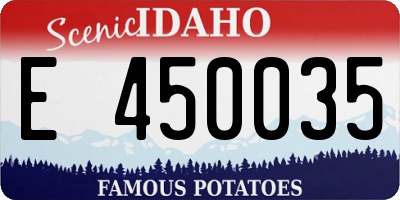 ID license plate E450035