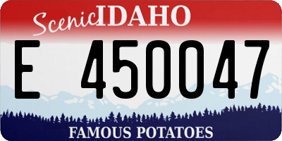 ID license plate E450047