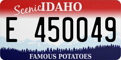 ID license plate E450049