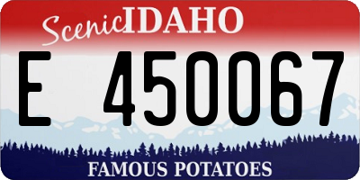 ID license plate E450067