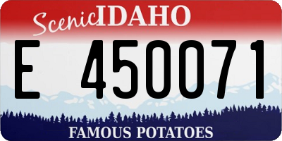 ID license plate E450071