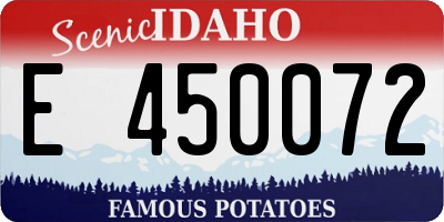ID license plate E450072