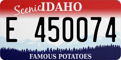 ID license plate E450074
