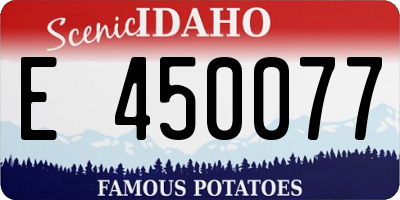 ID license plate E450077