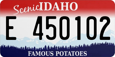 ID license plate E450102