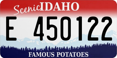 ID license plate E450122