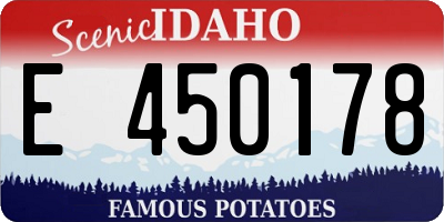 ID license plate E450178
