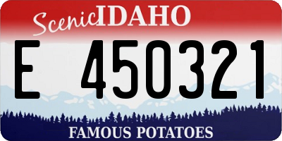 ID license plate E450321