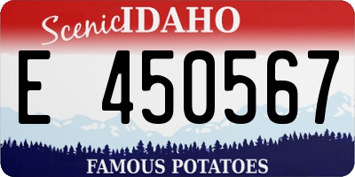 ID license plate E450567