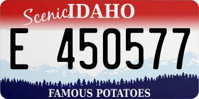 ID license plate E450577