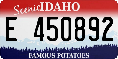 ID license plate E450892