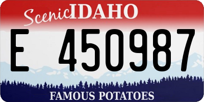 ID license plate E450987