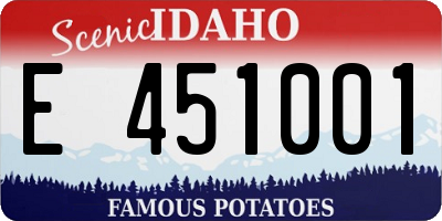ID license plate E451001